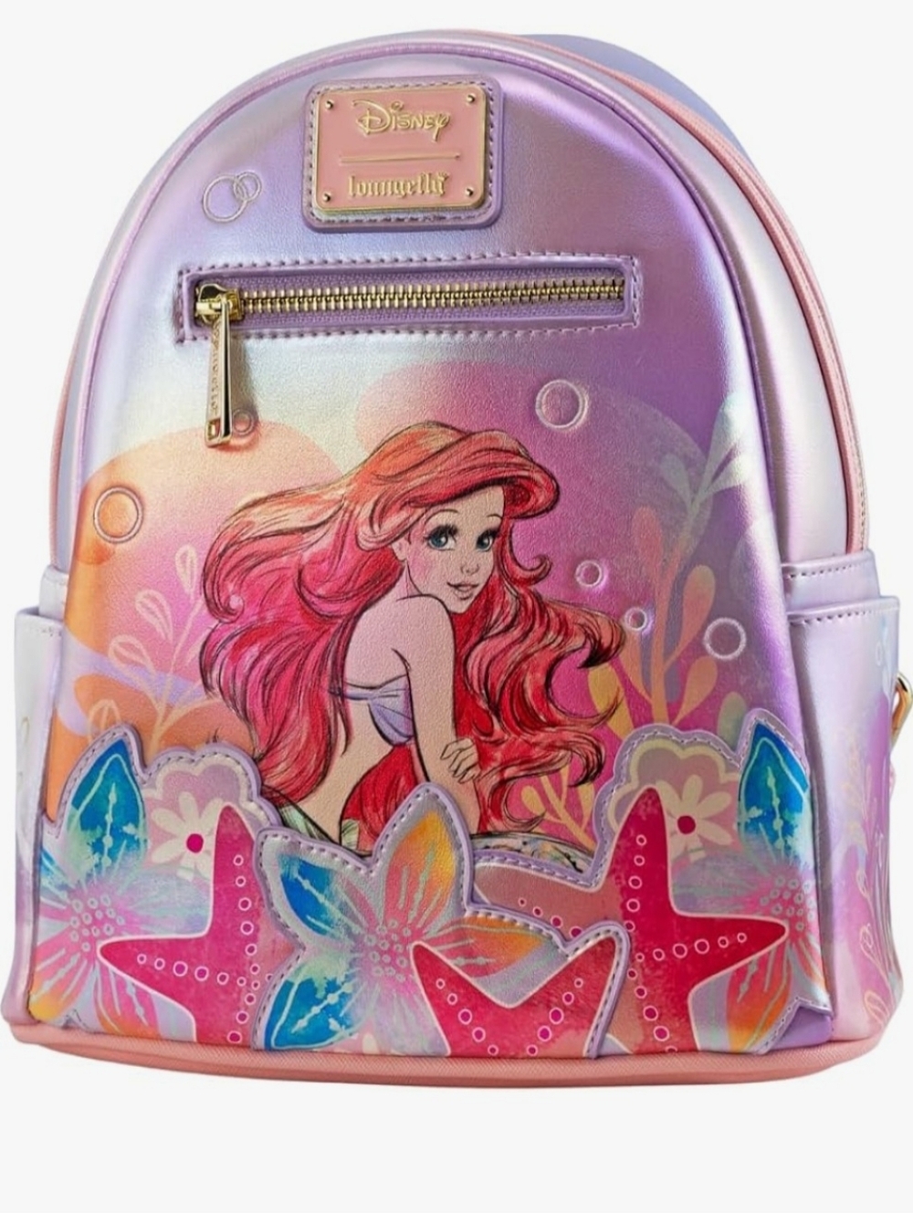NWT Loungefly Disney The Little Mermaid Ariel Soft Floral Mini Backpack